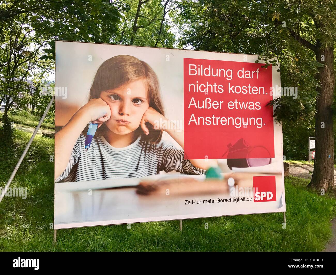 SPD-Plakat für die Bundestagswahl Stockfoto