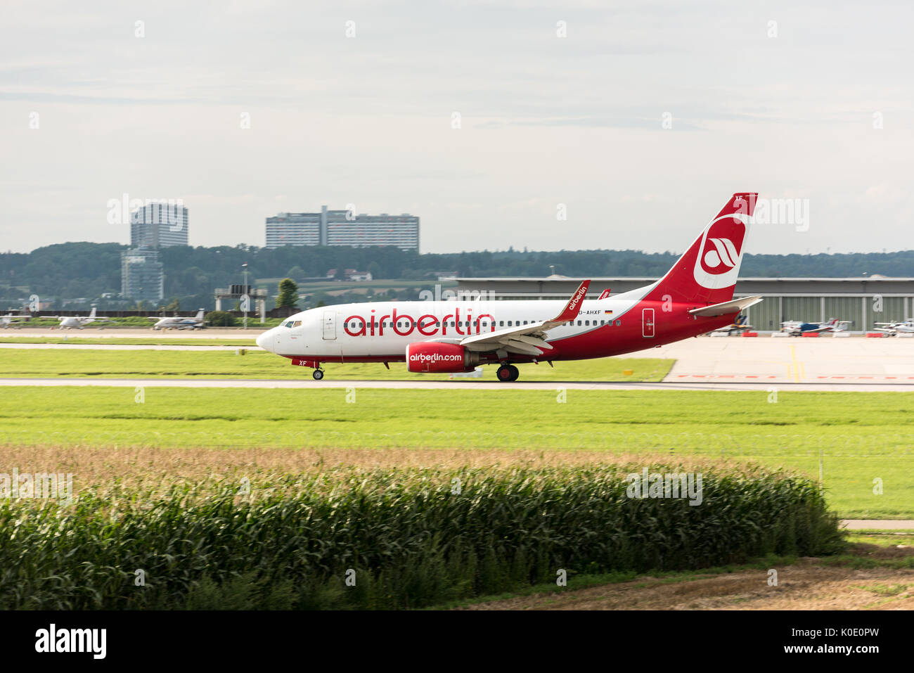 Airberlin Flug am Flughafen Stuttgart Stockfoto