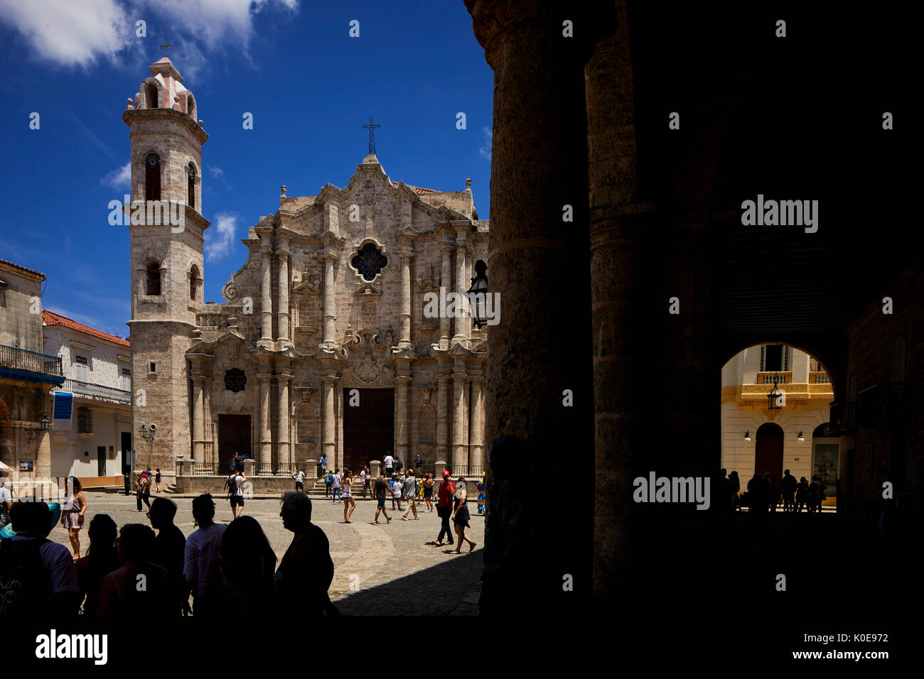 Die kubanische Hauptstadt Havanna, Kuba, Havanna Altstadt (Kathedrale Die Kathedrale der Jungfrau Maria, der Unbefleckten Empfängnis. Stockfoto