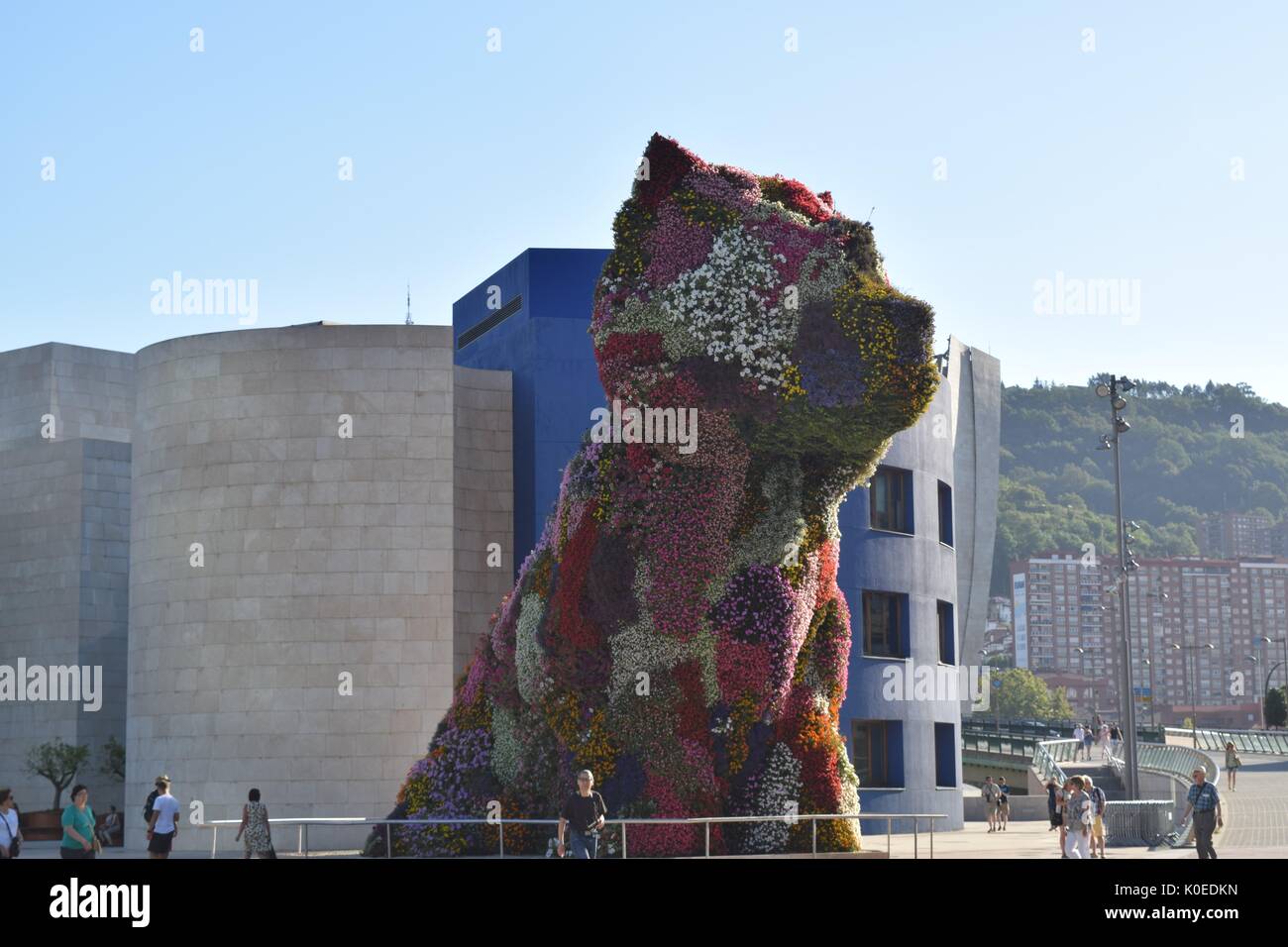 Die Skulptur "Welpen", außerhalb des Guggenheim Museum in Bilbao, Spanien Stockfoto