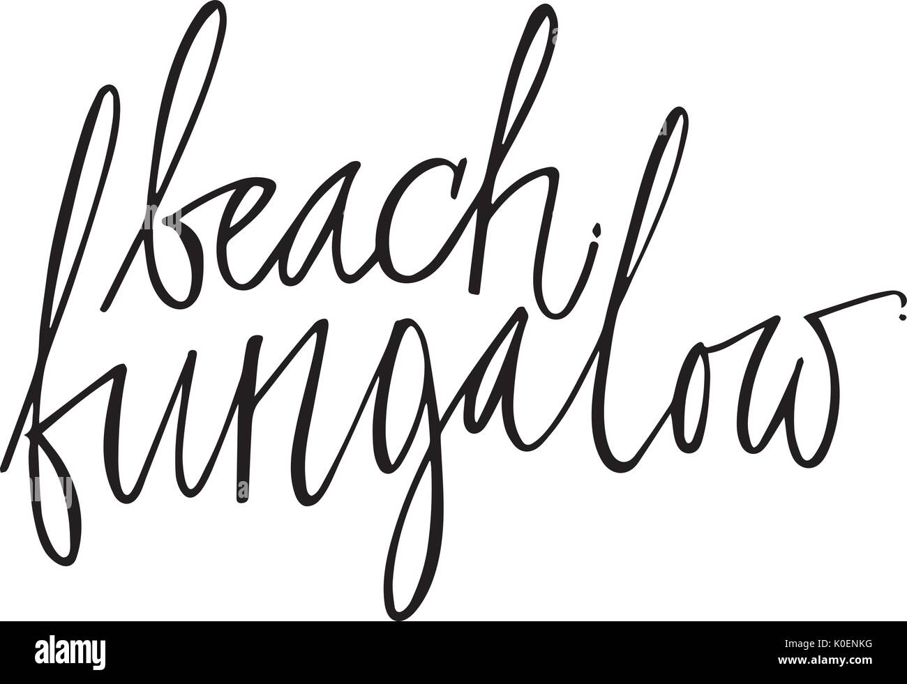 Beach Bungalow hand Schrift Design für Poster, T-Shirts, Karten, Einladungen, Aufkleber, Banner. Vektor. Stock Vektor