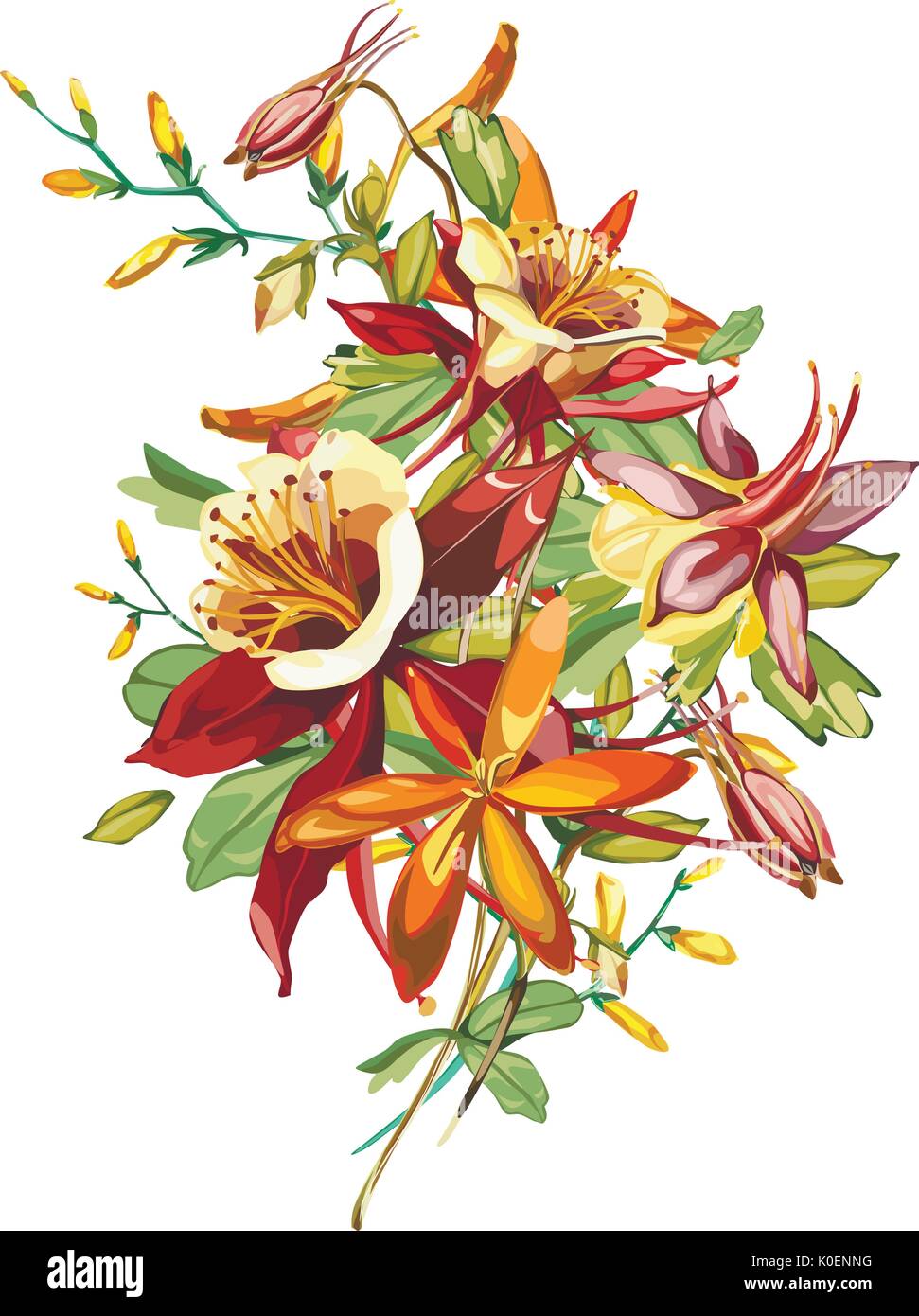 Aquarell schönen blühenden Zweig der Blumen. Romantisch und Sommer Einladung Konzept Hintergrund Stock Vektor