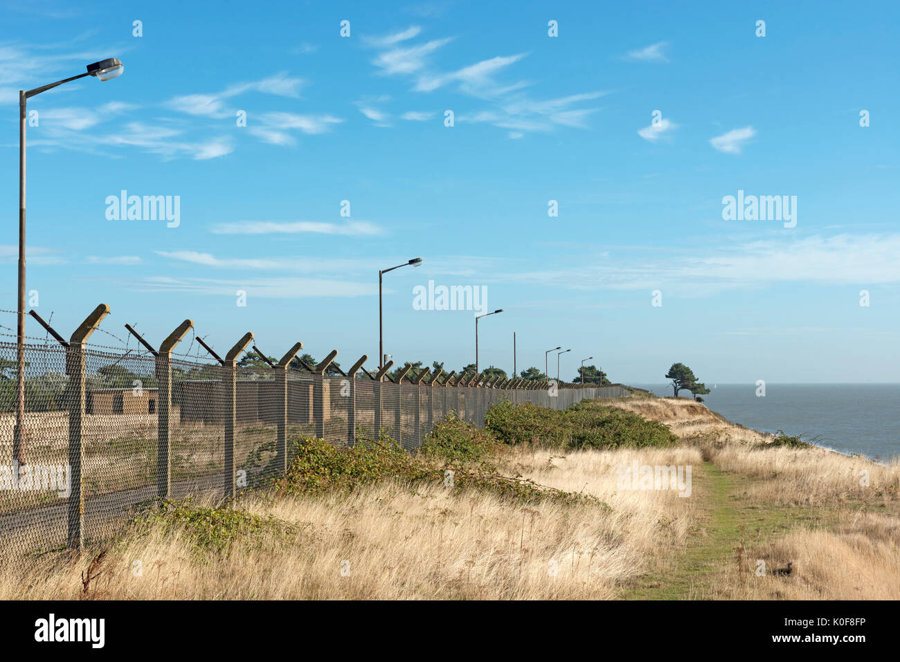 Ehemalige Kalten Krieges Raketenbasis, Bawdsey, Suffolk, Großbritannien. Stockfoto