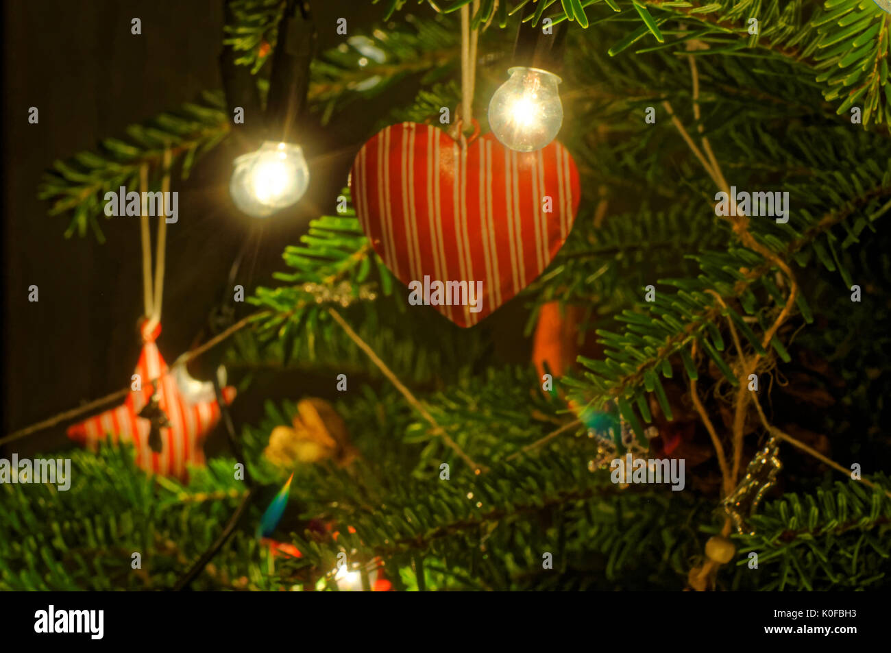 Geschmückten Weihnachtsbaum. Stockfoto