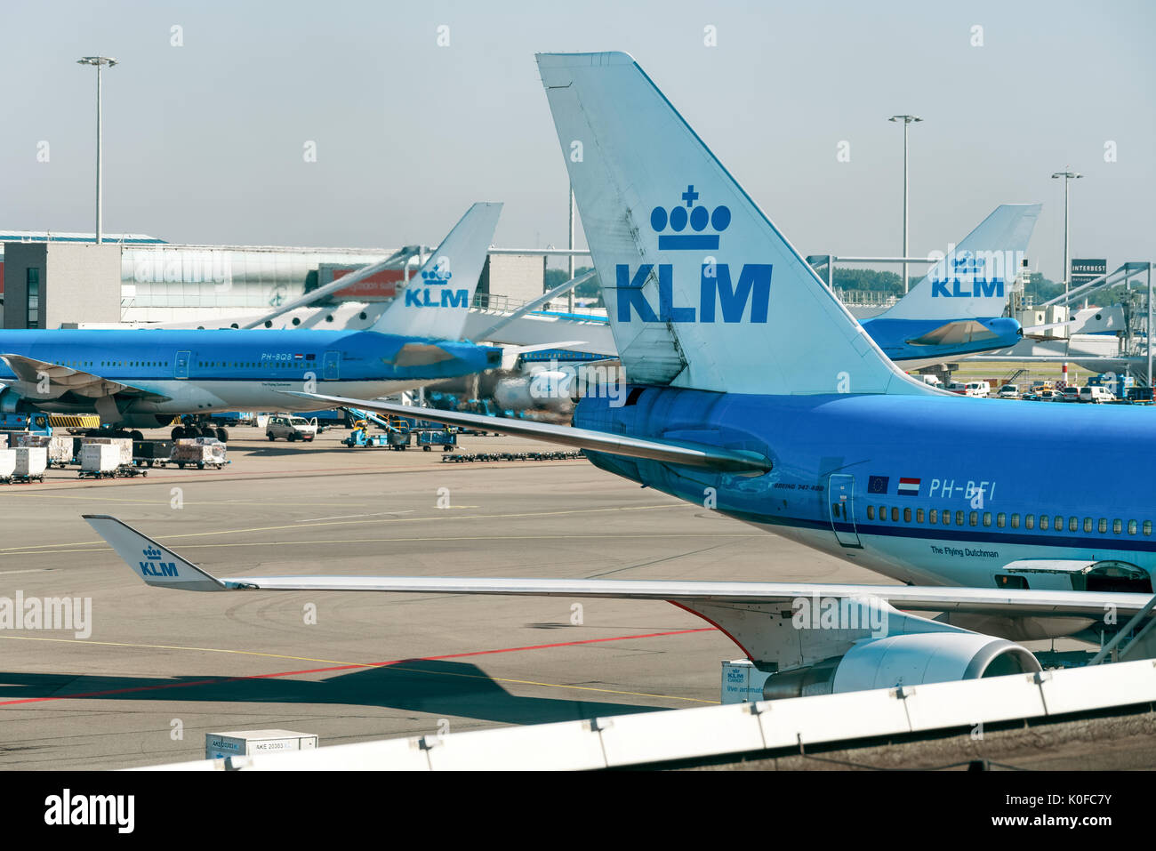 Am Flughafen Schiphol, Niederlande, Europa Stockfoto