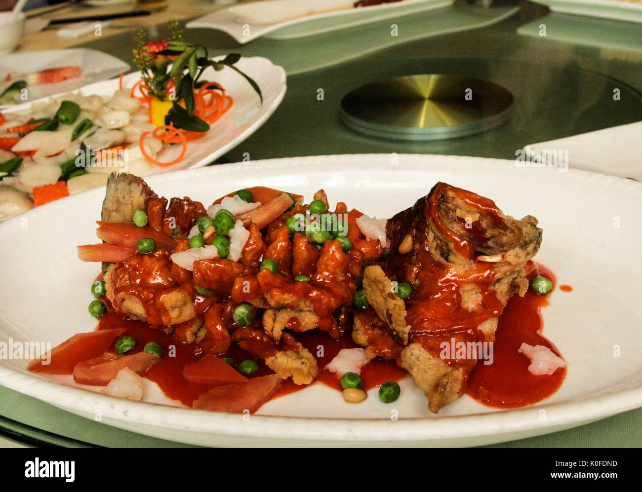 Fisch auf chinesischen Stil vorbereitet Stockfoto