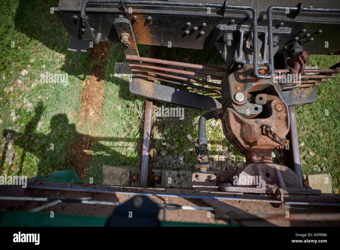 Kuba, Kuba, Cardenas, Museum Sugar Mill von Jose Smith Comas erhalten Öl Dampflokomotiven touristische im offenen Wagen Stockfoto