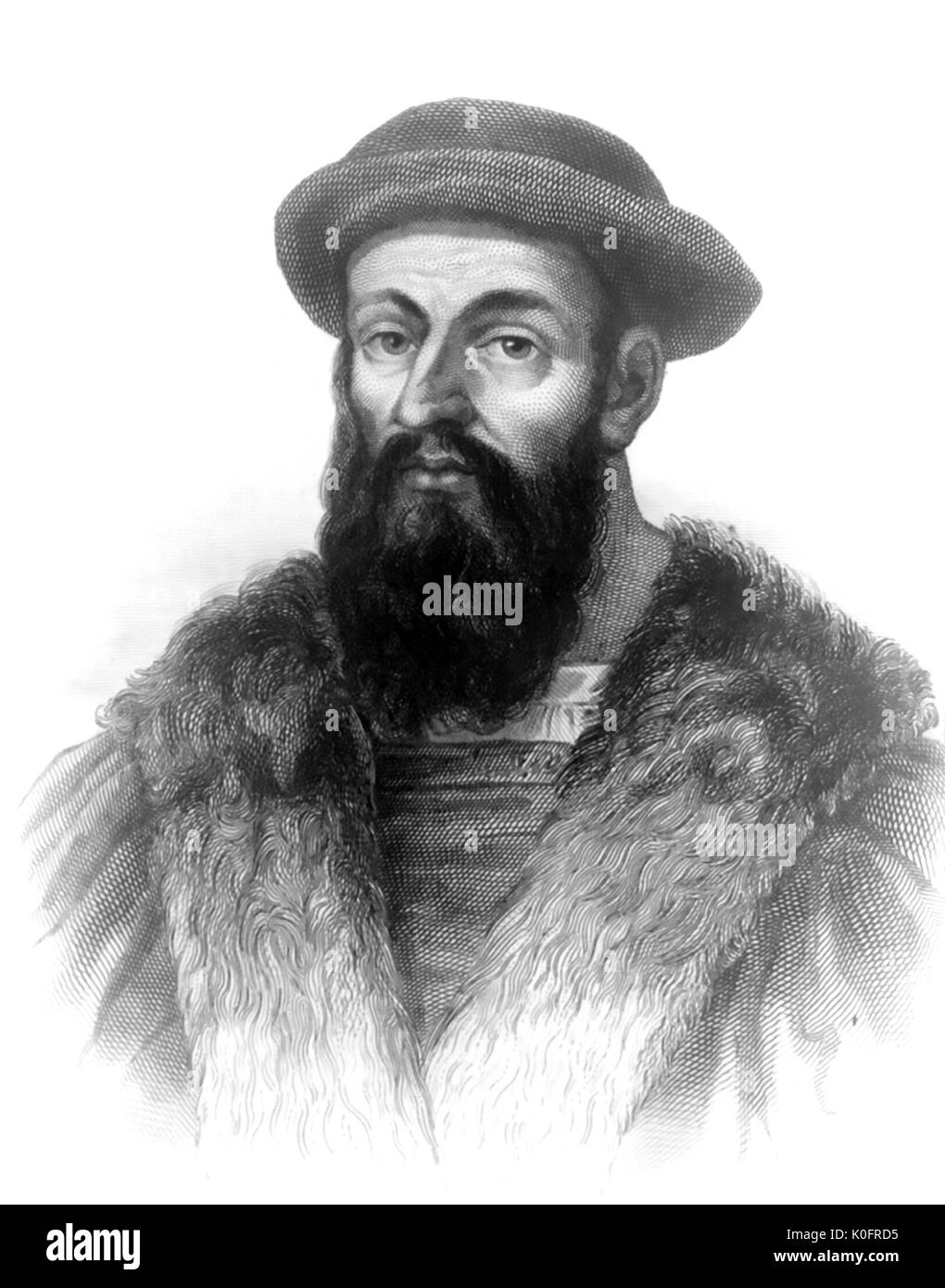 FERDINAND MAGELLAN (c) 1480-1521 Portugiesische Entdecker. 19. jahrhundert Gravur auf der Grundlage von 16./17. Jahrhundert Malerei Stockfoto