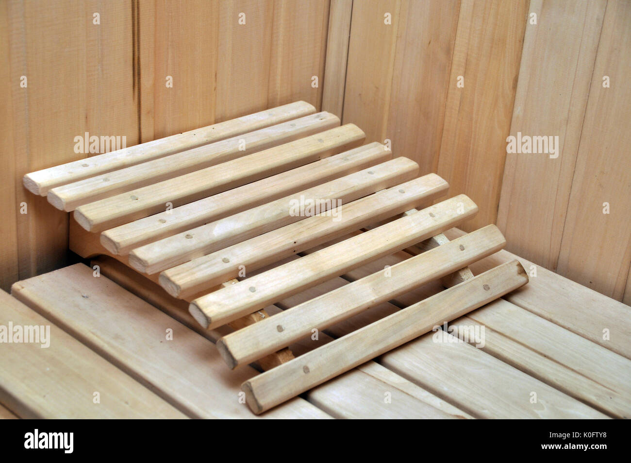 Element der privaten Sauna in einem Health Spa Stockfoto