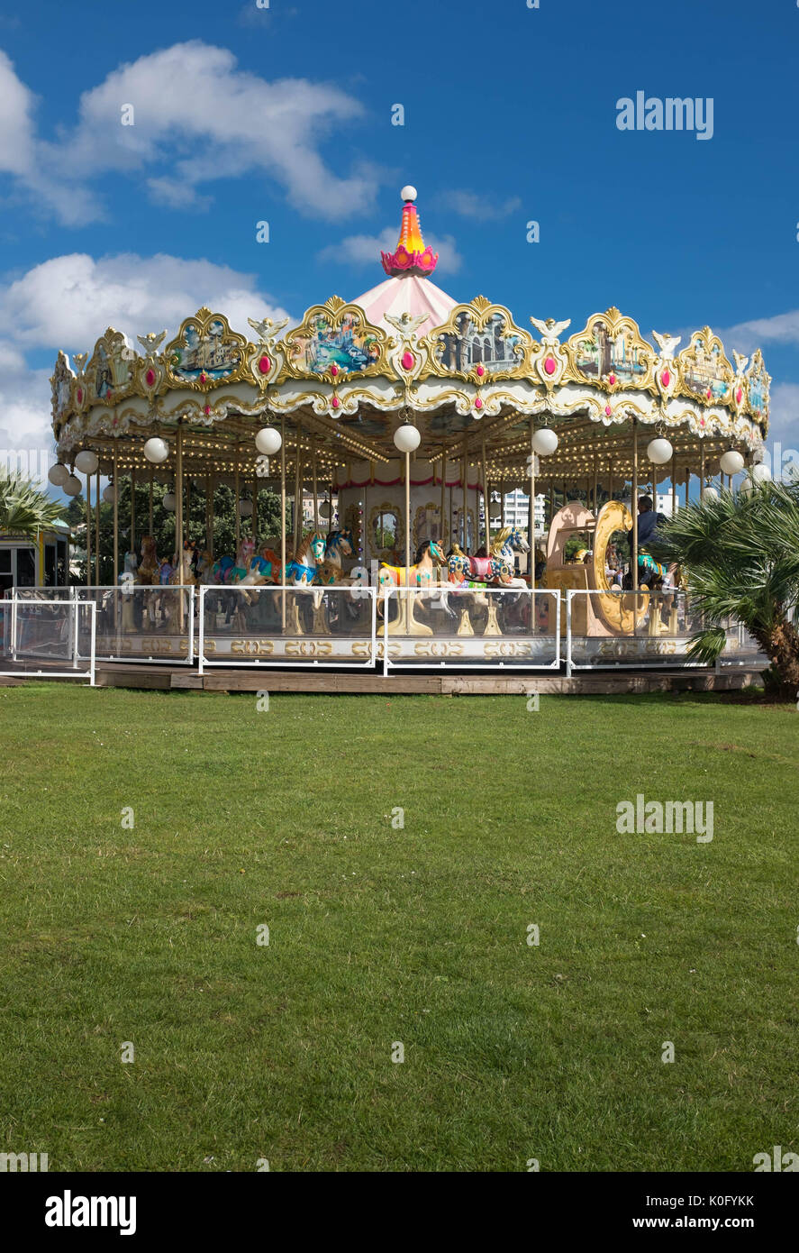 Karussell in Torquay, Devon, Großbritannien Stockfoto