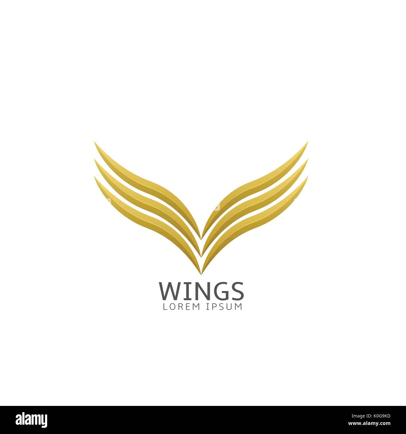 Golden Wings label Stock Vektor