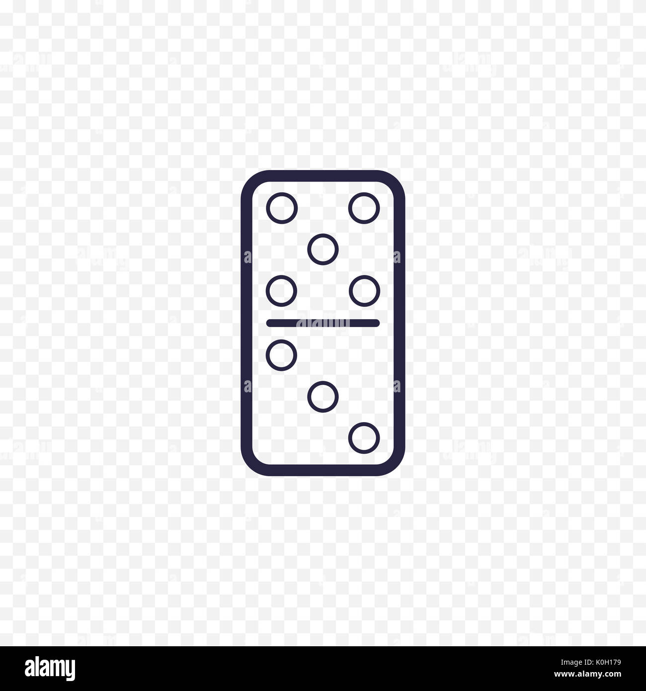 Domino Spiel einfach Symbol Leitung. Spiel thin linear Zeichen. Entwurfskonzept für Websites, Infografik, mobile App. Stockfoto