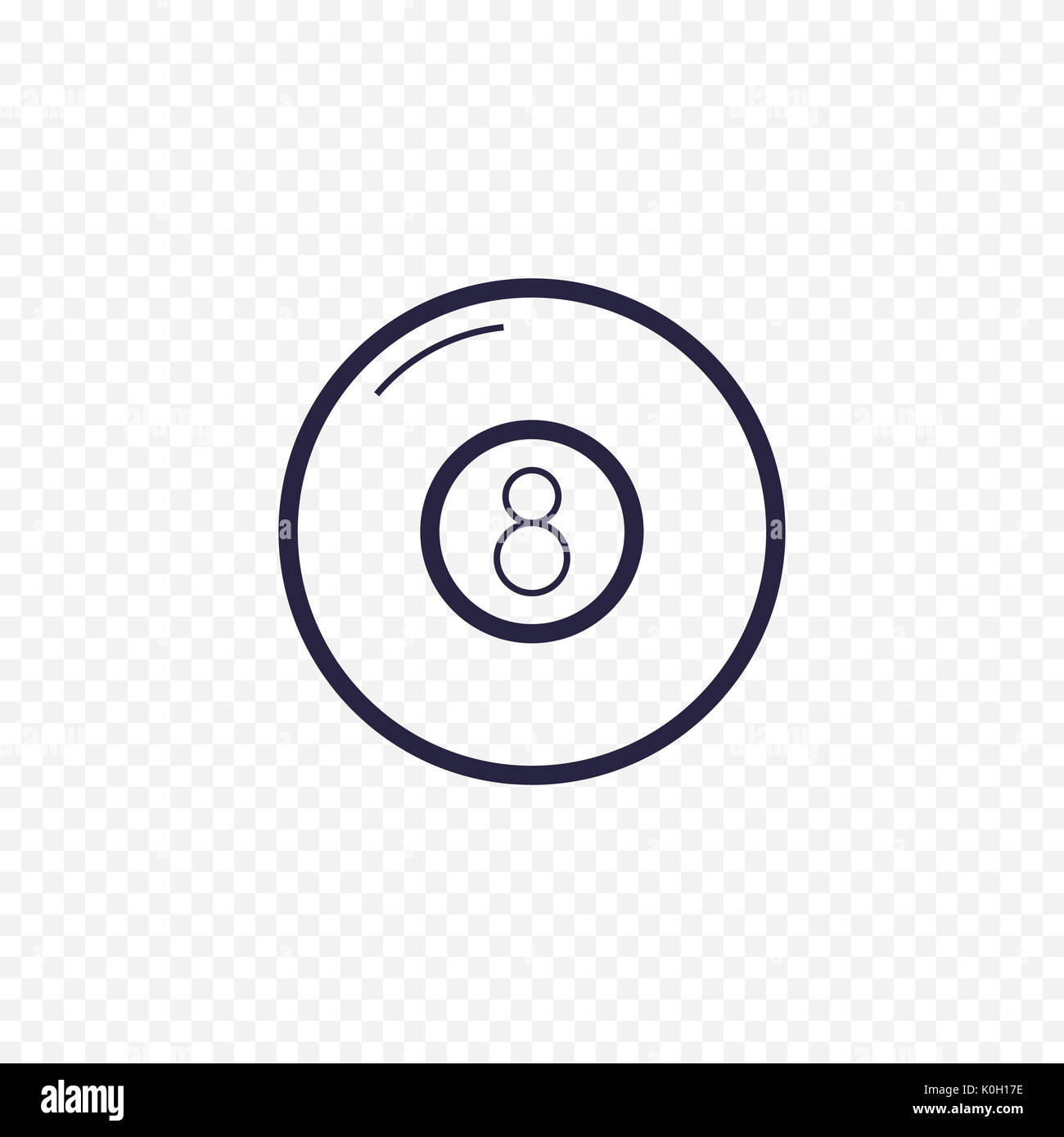 Pool 8 ball Symbol Leitung. Billard Spiel thin linear Zeichen. Umrisse magic ball einfaches Konzept für Websites, Infografik, mobile App. Stockfoto Pool 8 ball Symbol Leitung. Billard Spiel thin linear Zeichen. Umrisse magic ball einfaches Konzept für Websites, Infografik, mobile App. Stockfoto