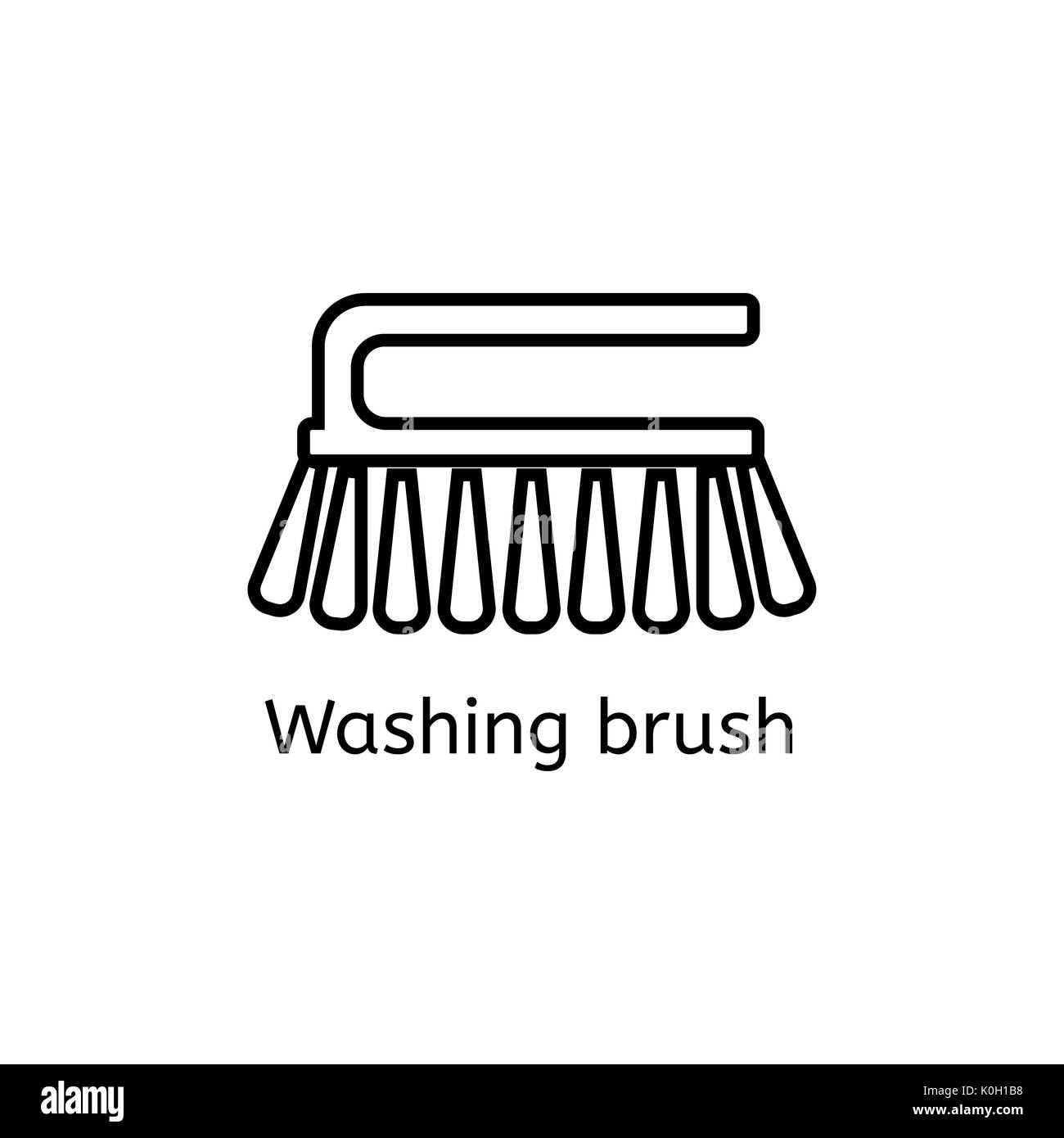 Reinigungsbürste einfache Linie Symbol. Waschbürste thin linear Zeichen. Wc Reinigung einfaches Konzept für Websites, Infografik, mobile App. Stockfoto