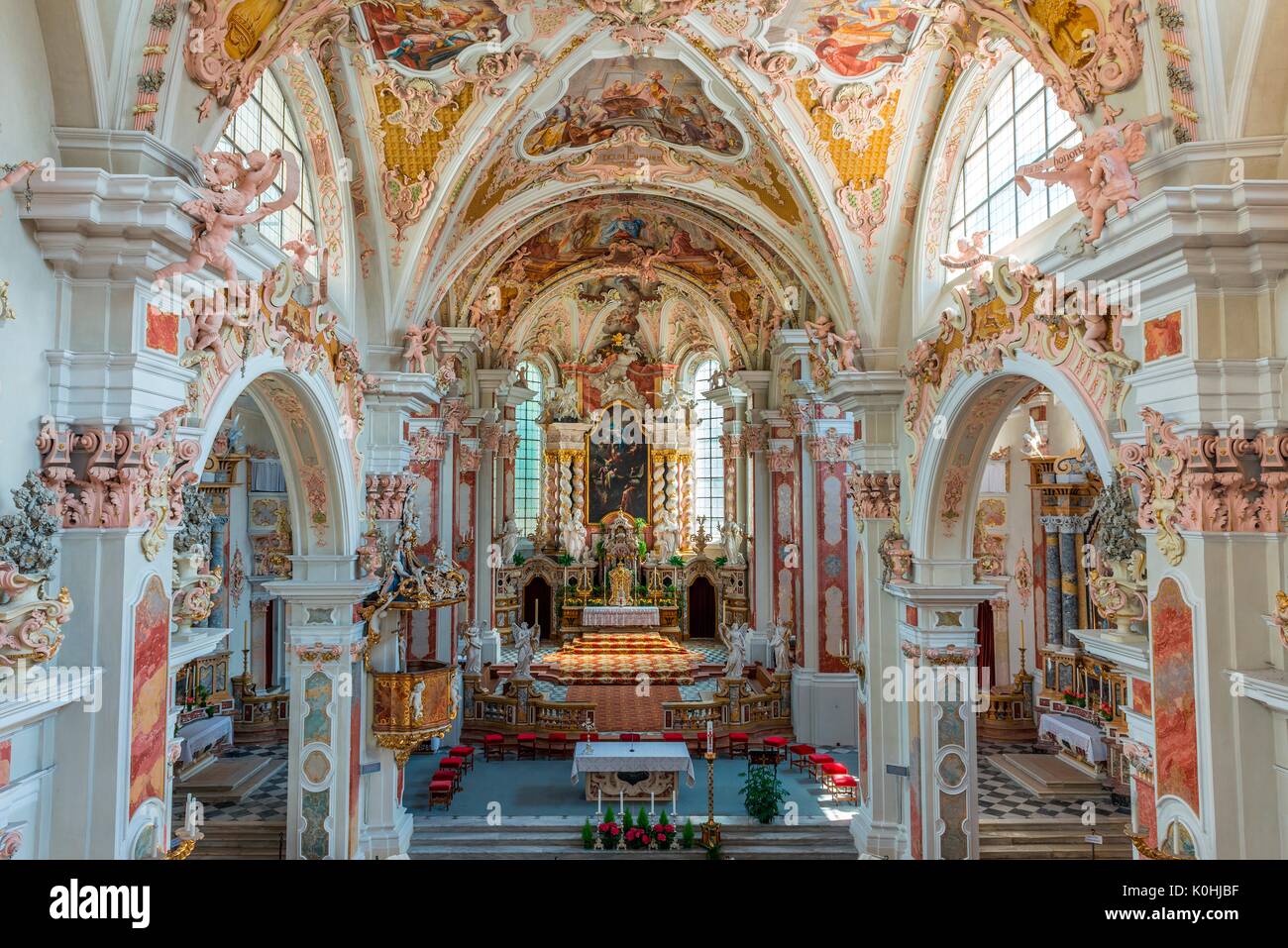 Das Kloster Neustift, Südtirol, Italien. Die Basilika im Kloster Das Kloster Neustift bei Brixen Stockfoto