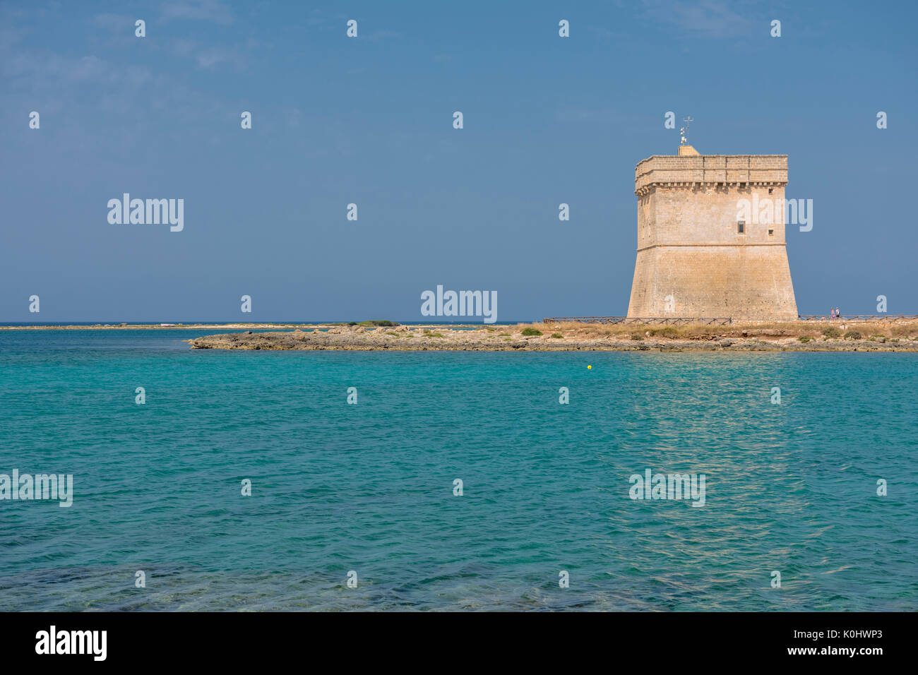 Torre Lapillo, Porto Cesareo, Provinz Lecce, Salento, Apulien, Italien. Das Torre Chianca Stockfoto