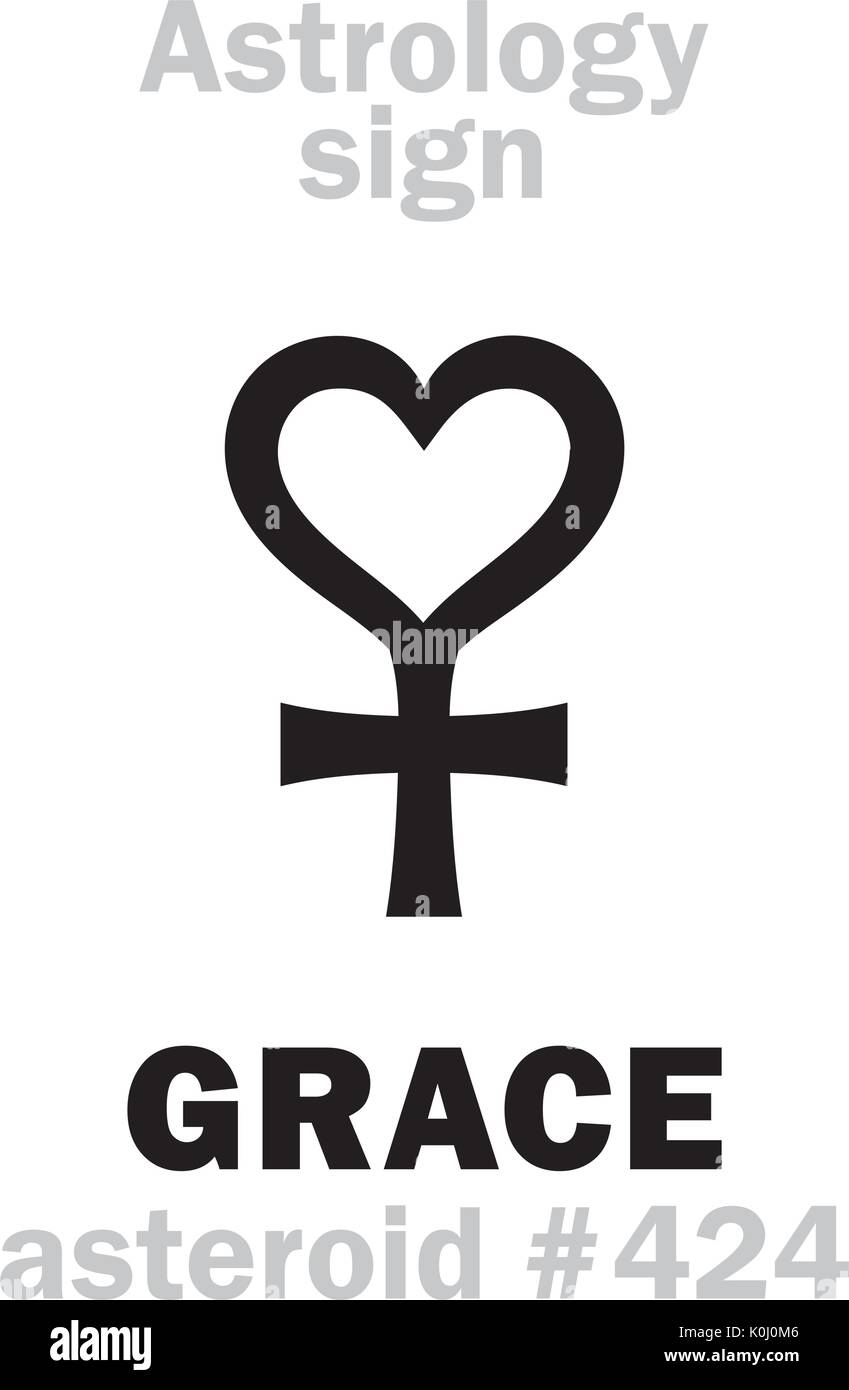 Astrologie Alphabet Gnade Asteroid Nr 424 Hieroglyphen Zeichen Zeichen Symbol Stock Vektorgrafik Alamy