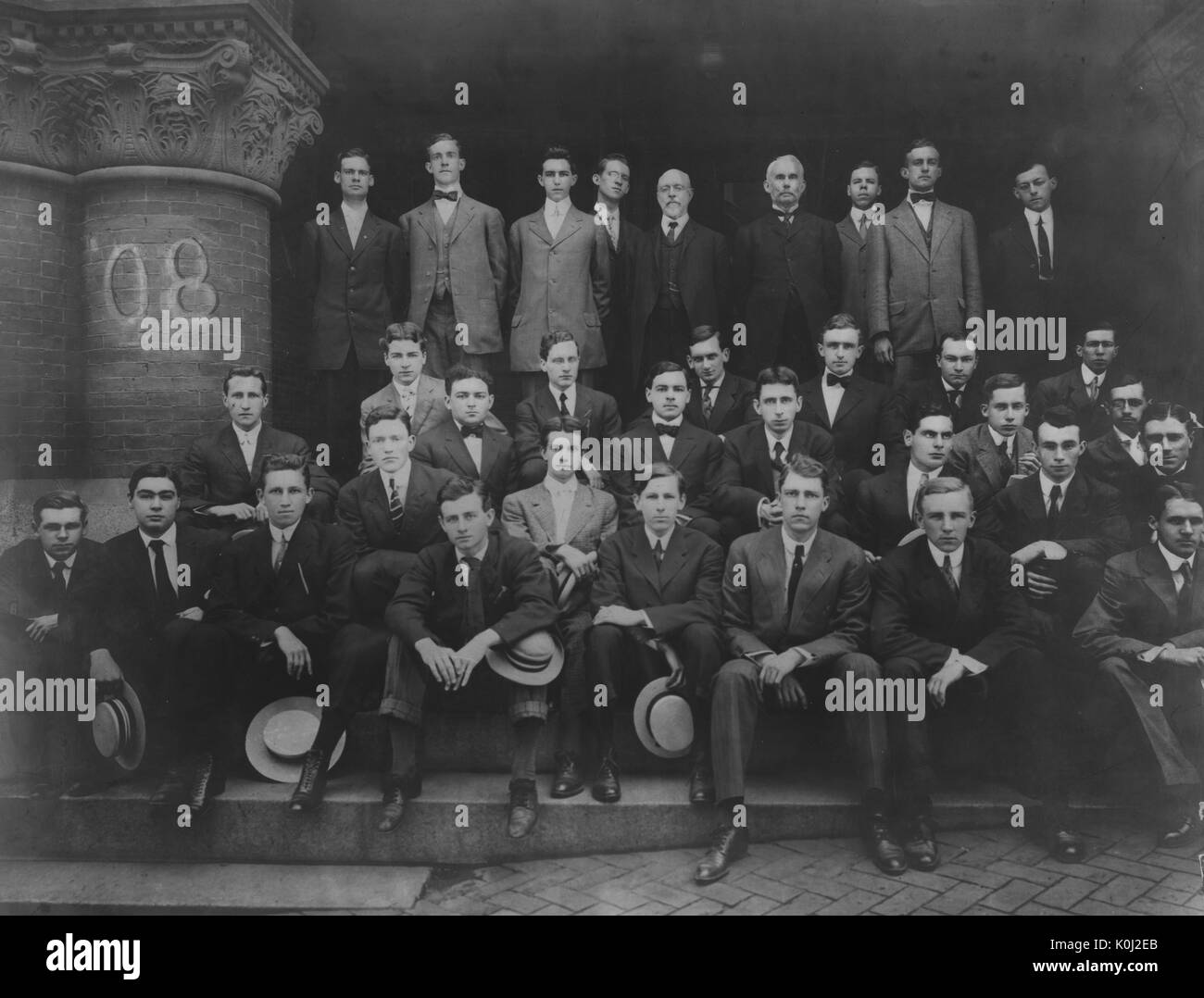 Gruppenfoto der Johns Hopkins Universität Klasse 1908, 1908. Stockfoto