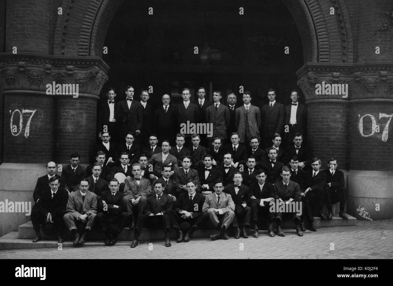 Gruppenfoto der Johns Hopkins Universität Klasse von 1907, 1907. Stockfoto
