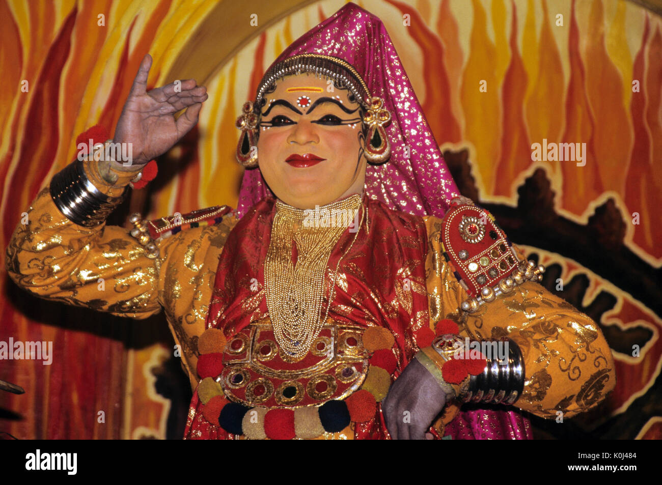 Kathakali Tänzer, Cochin, Kerala, Indien Stockfoto