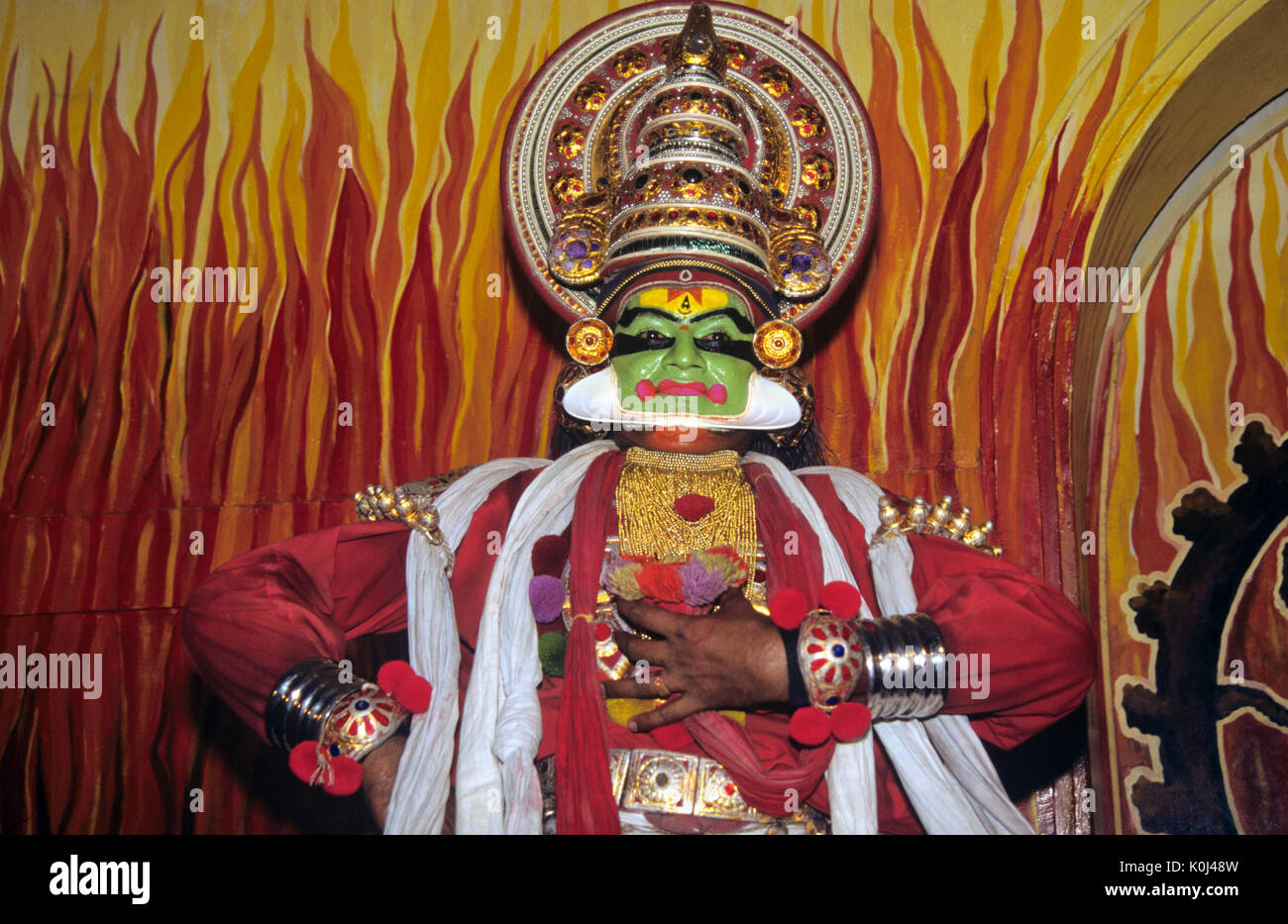 Kathakali Tänzer, Cochin, Kerala, Indien Stockfoto
