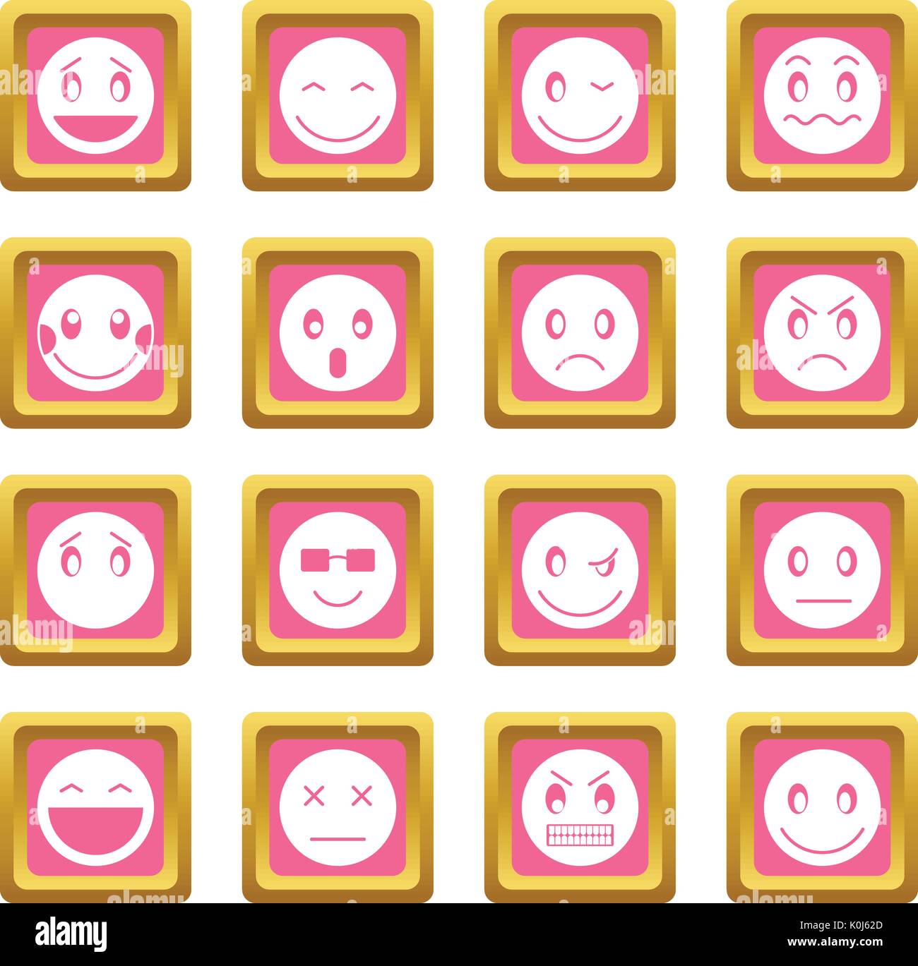 Emoticon Symbole rosa Stock Vektor