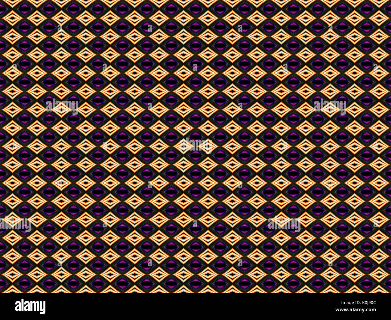 Gelbe Raute und Lila Kreis Hintergrund Muster Stockfoto