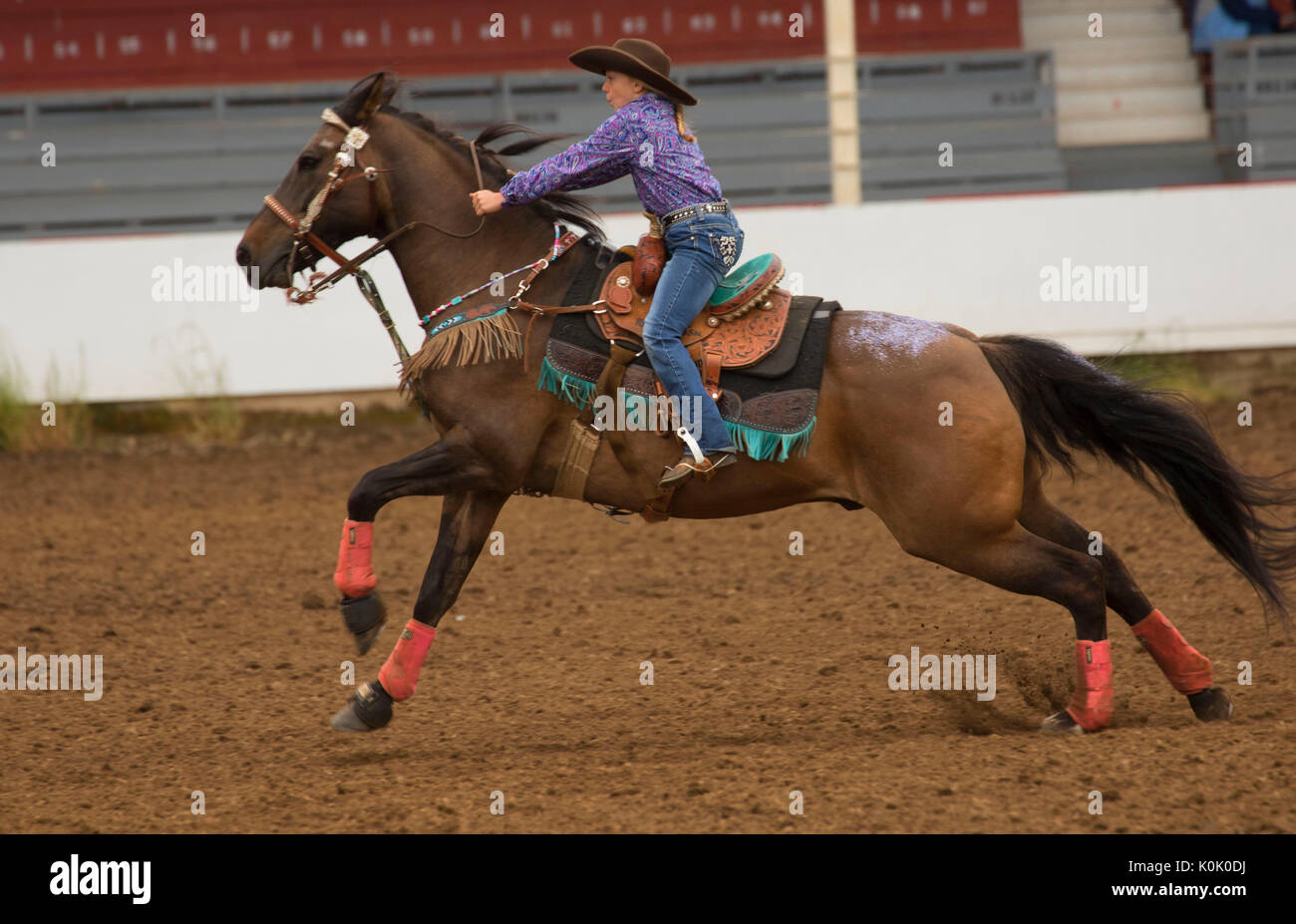 Barrel Racing, St Paul Junior Rodeo, St. Paul, Minnesota Stockfoto