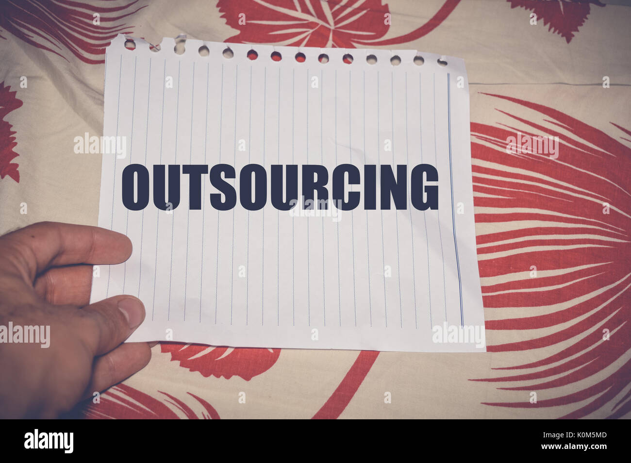 Business Konzept Hintergrund, Outsourcing Stockfoto