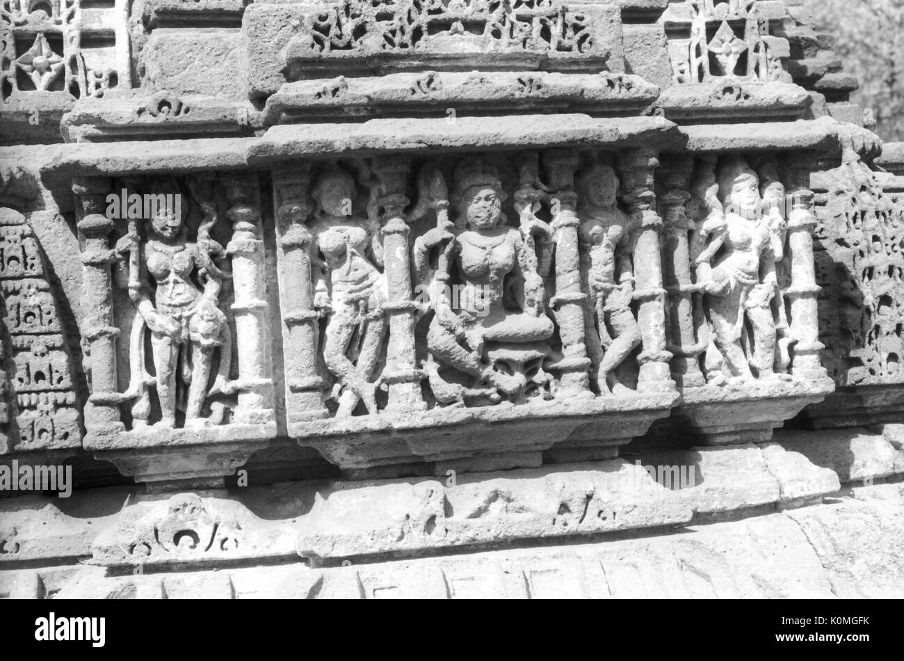 Sun modhera Hindu Tempel, Mehsana, Gujarat, Indien, Asien Stockfoto