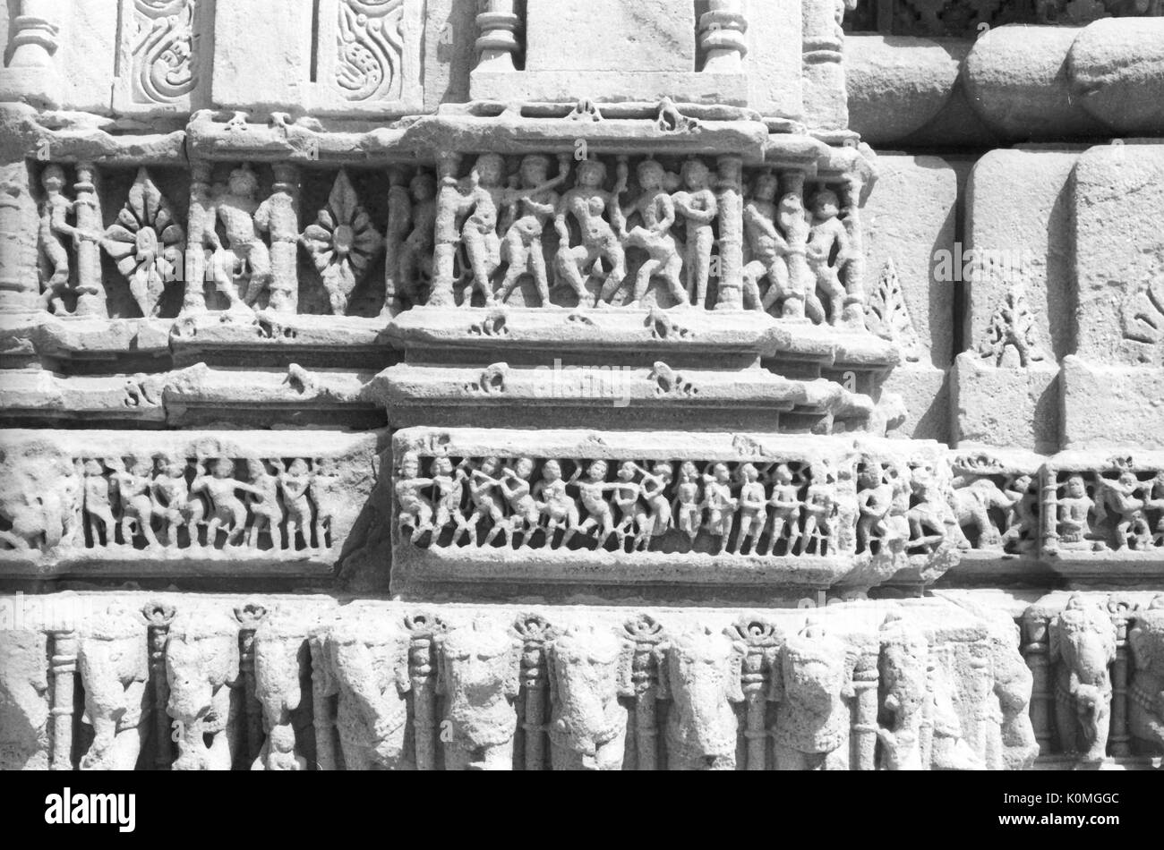 Sun modhera Hindu Tempel, Mehsana, Gujarat, Indien, Asien Stockfoto