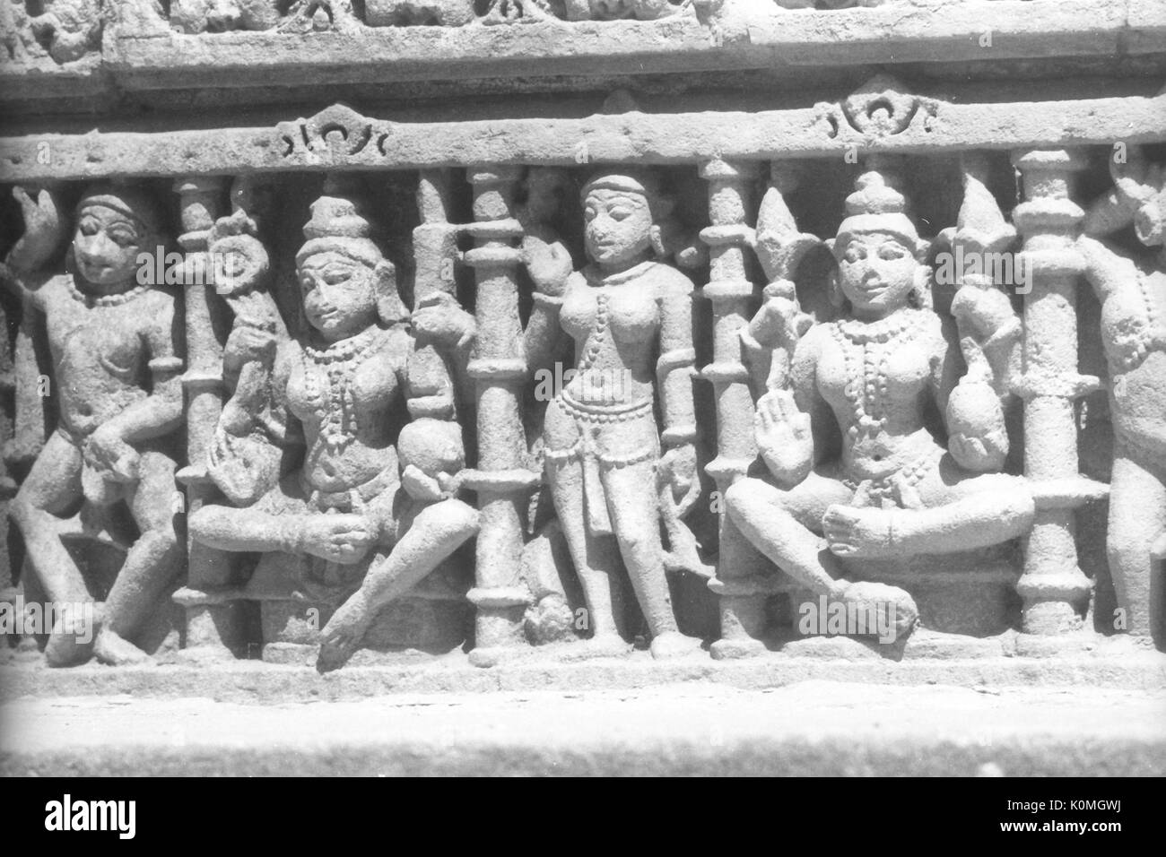 Skulptur, Rani ki Vav, stepwell, Patan, Gujarat, Indien, Asien Stockfoto