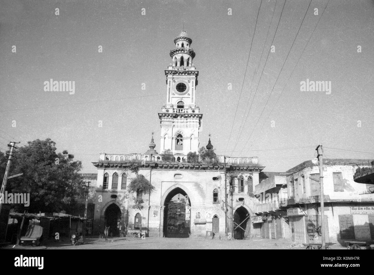 Alte vintage Photo des Tower am Sardar Patel vallabh bhai Tor, junagadh, Gujarat, Indien, Asien 1900s Stockfoto