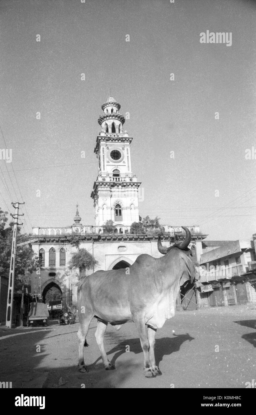 Alte vintage Photo des Tower am Sardar Patel vallabh bhai Tor, junagadh, Gujarat, Indien, Asien 1900s Stockfoto