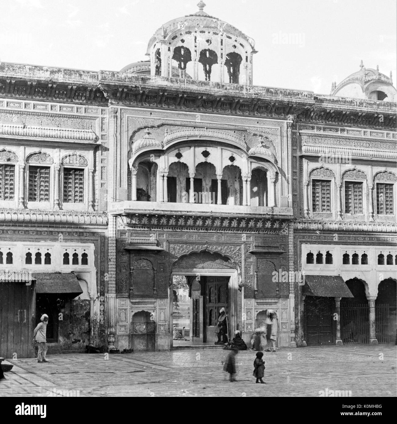 Alte vintage Laterne Folie von Golden Temple, Amritsar, Punjab, Indien, Asien, 1800 s Stockfoto