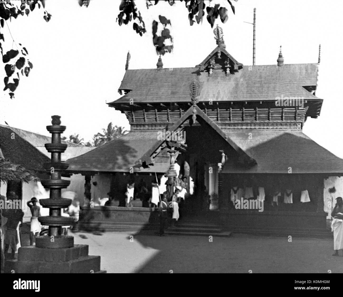 Alte vintage Laterne Folie von guruvayur Tempel, Kerala, Indien, Asien Stockfoto