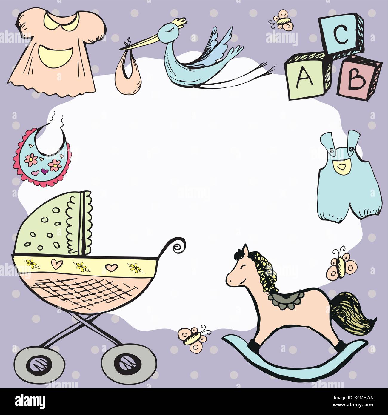 Baby mitteilungstafel oder Baby frame Stock Vektor