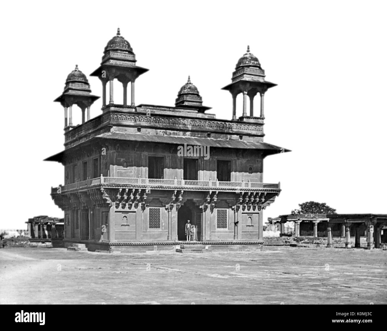 Alte vintage Laterne Folie von Diwan i Khas, Fatehpur Sikri, Uttar Pradesh, Indien, Asien Stockfoto
