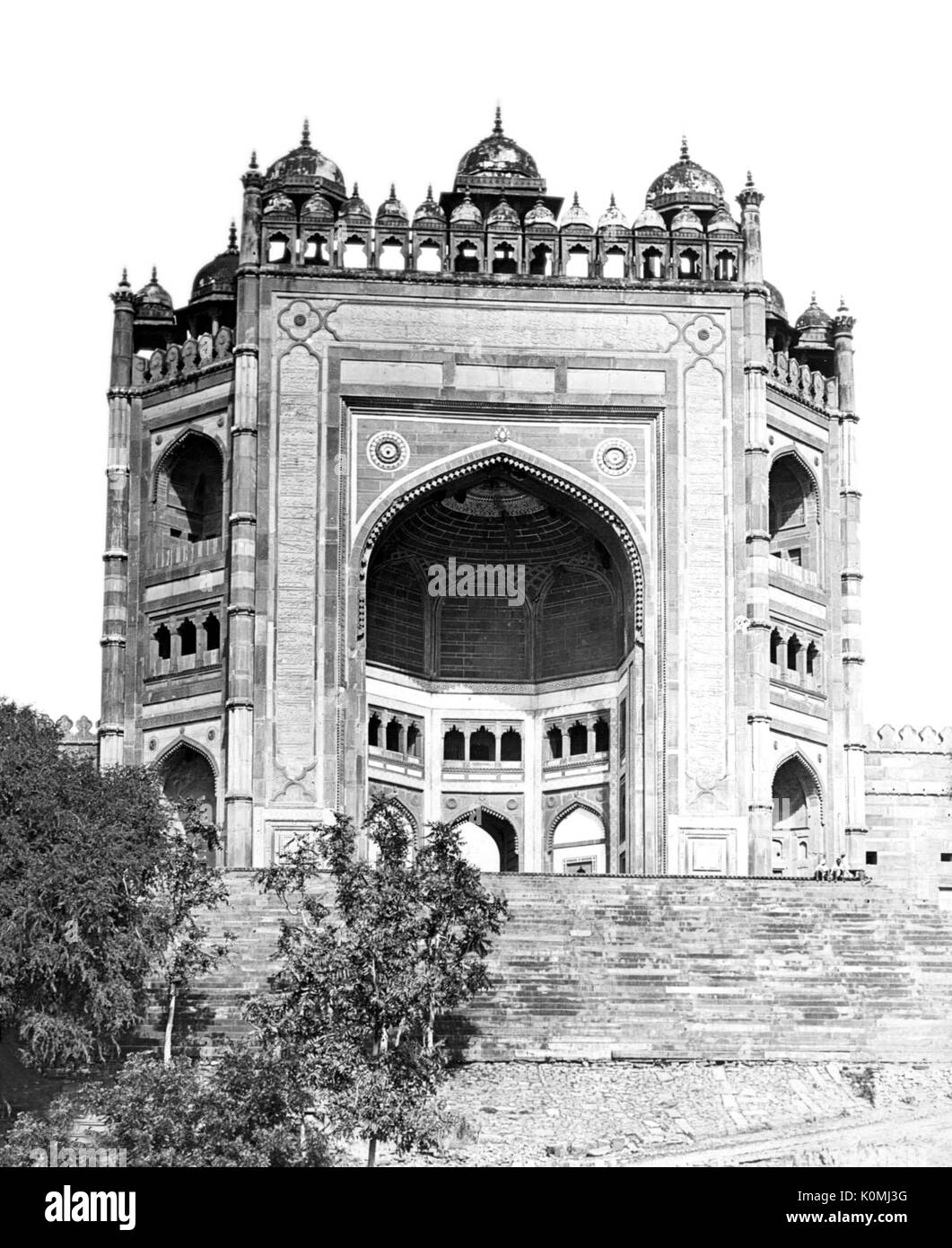Alte vintage Laterne Folie von Buland Darwaza, fatehpur, Sikri, Uttar Pradesh, Indien, Asien Stockfoto