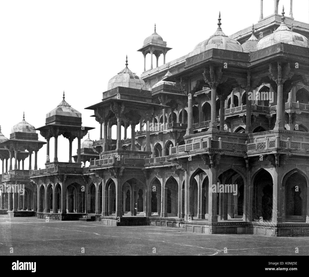 Alte vintage Laterne Folie von Panch mahal Fatehpur Sikri Uttar Pradesh, Indien, Asien Stockfoto
