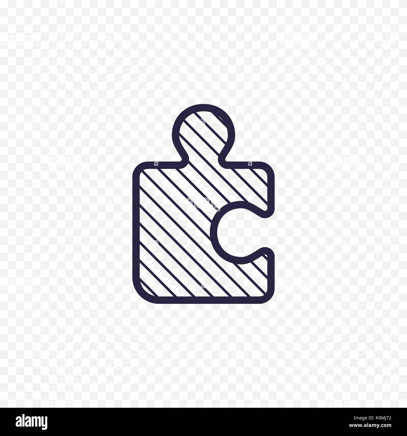 Puzzle Spiel symbol Leitung. Puzzlestück thin linear Zeichen. Umrisse Lösung einfache Konzept für Websites, Infografik, mobile Anwendungen. Stock Vektor Puzzle Spiel symbol Leitung. Puzzlestück thin linear Zeichen. Umrisse Lösung einfache Konzept für Websites, Infografik, mobile Anwendungen. Stock Vektor