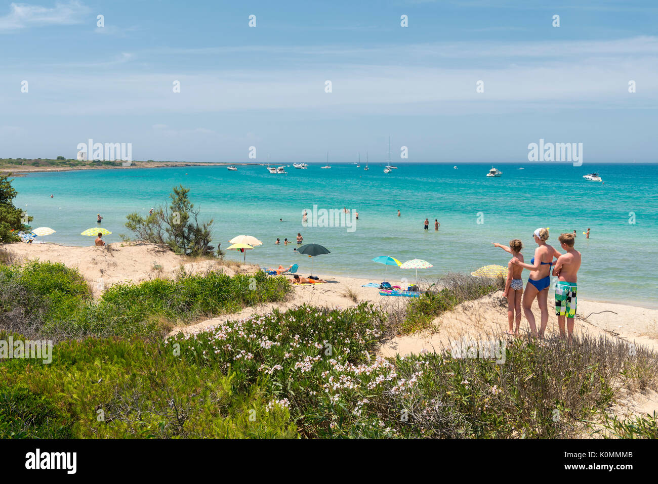 Gallipoli, Provinz von Lecce, Salento, Apulien, Italien. Der Strand von Punta Pizzo Stockfoto