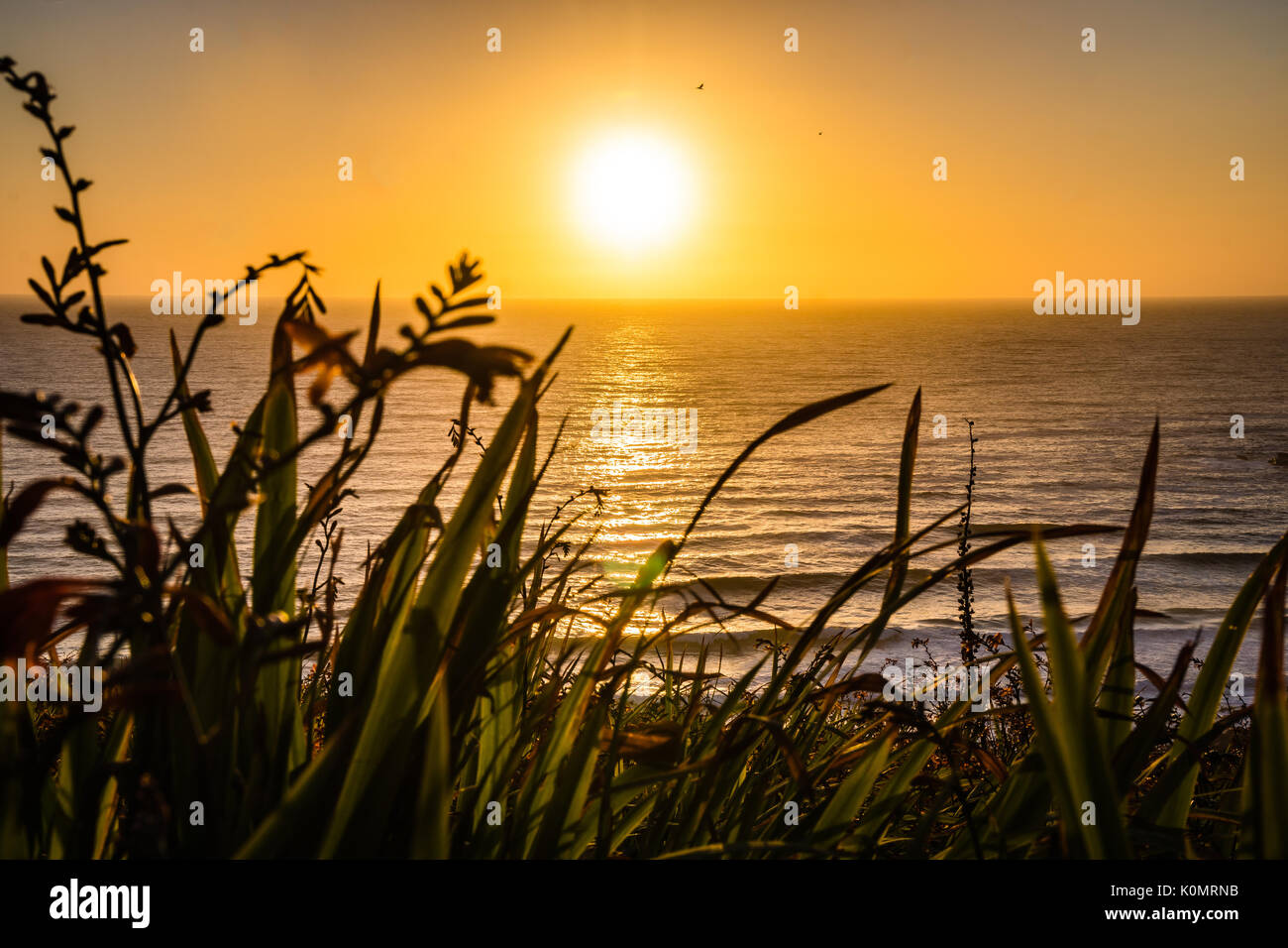 Sonnenuntergang am Gwynver, Cornwall Stockfoto