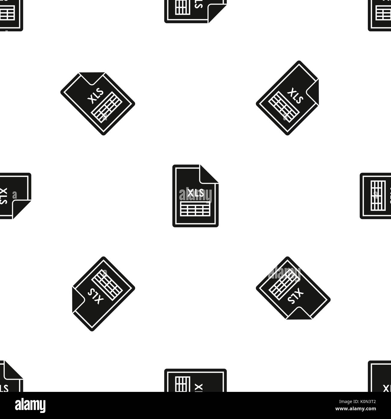 Datei XLS Muster nahtlose Schwarz Stock Vektor