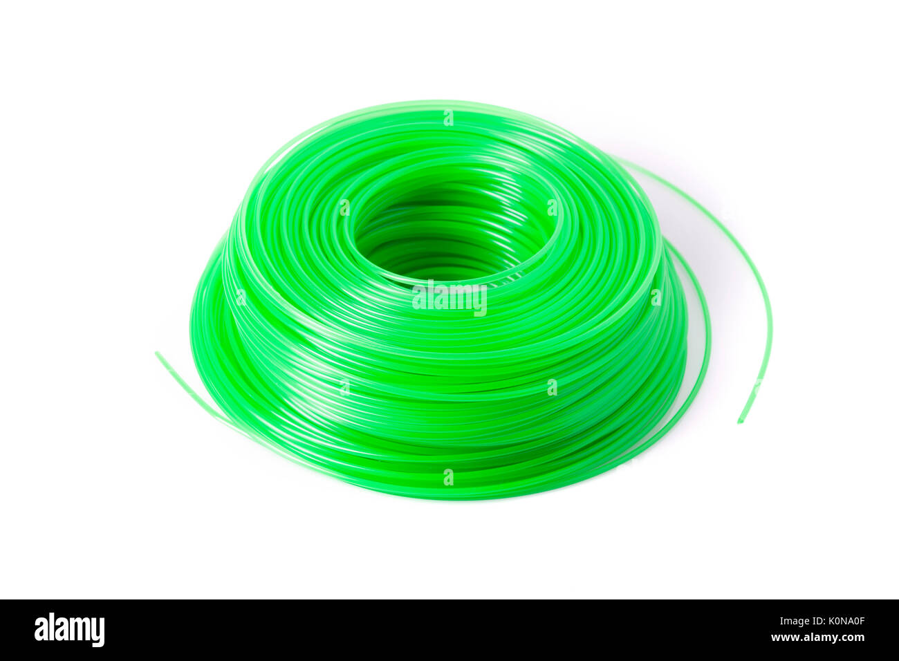 Eine Spule von Green trimmer Line für ein Unkraut Esser. Stockfoto