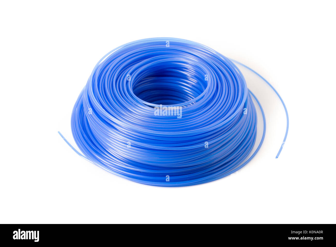 Ein Ventilschieber des blauen Trimmer line für ein Unkraut Esser. Stockfoto