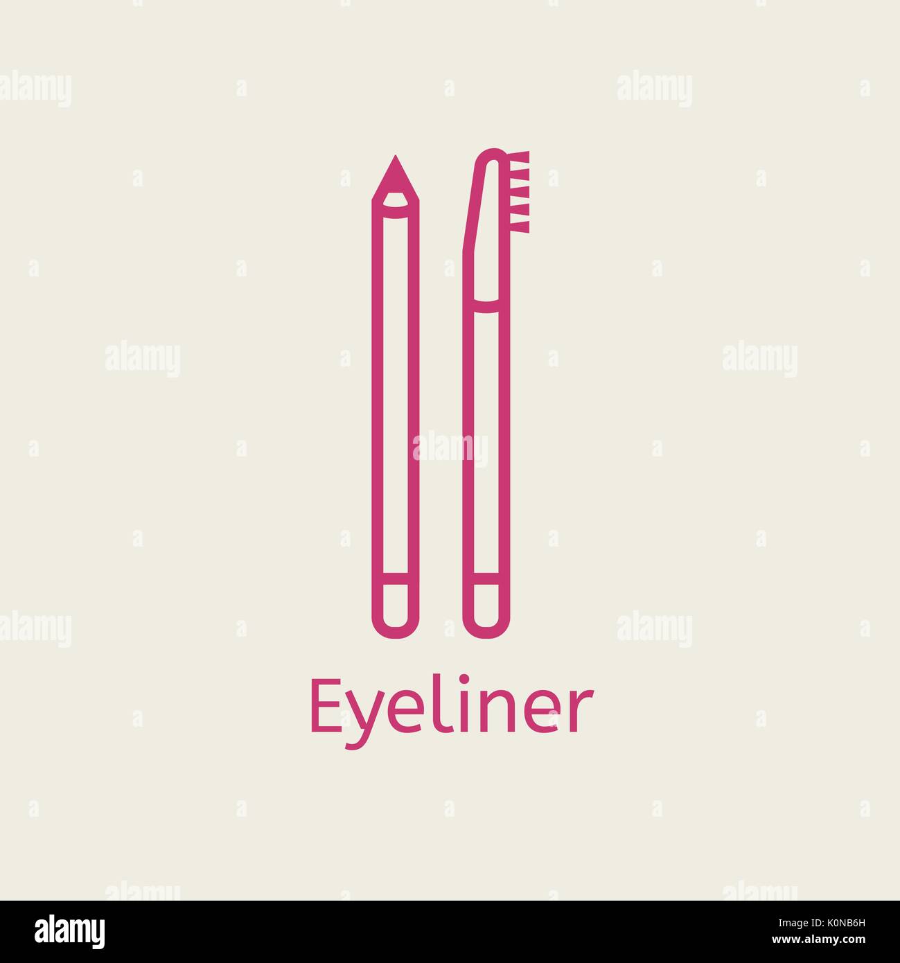 Vektor Kosmetik eyeliner pensil dünne Linie Symbol. Stock Vektor Vektor Kosmetik eyeliner pensil dünne Linie Symbol. Stock Vektor