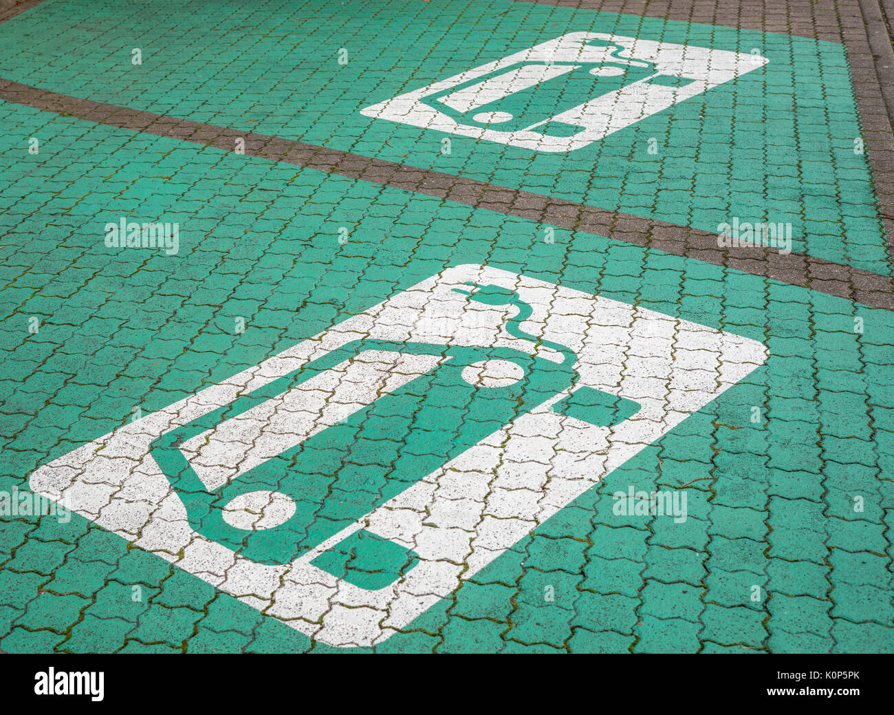 Pictogramm E-Car-Ladestation Stockfoto