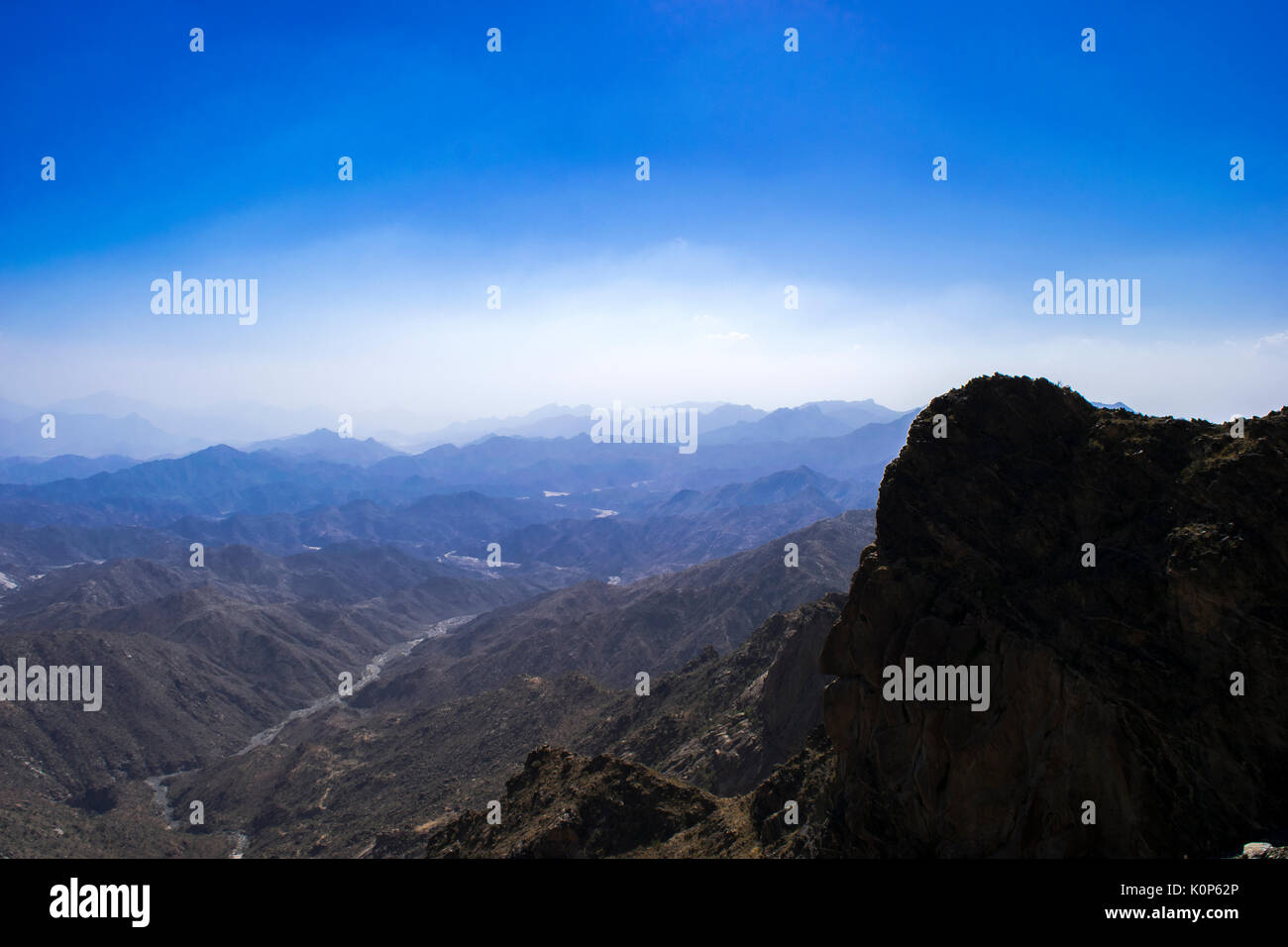 Tiaf Berge in Saudi-Arabien mit erstaunlichen Schatten Stockfoto