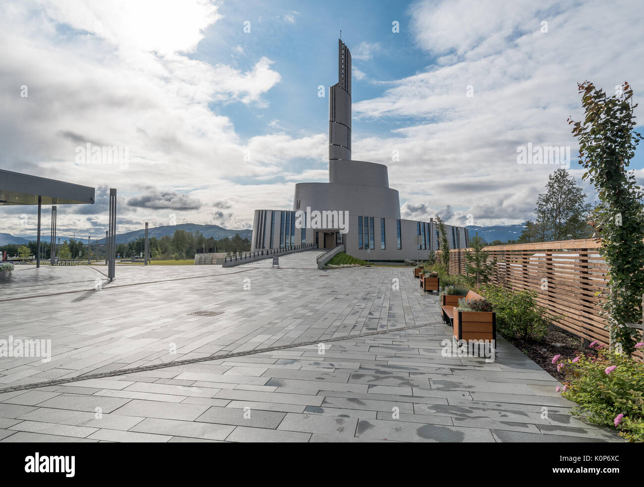 Nordlyskatedralen Altaskifer vor. Stockfoto